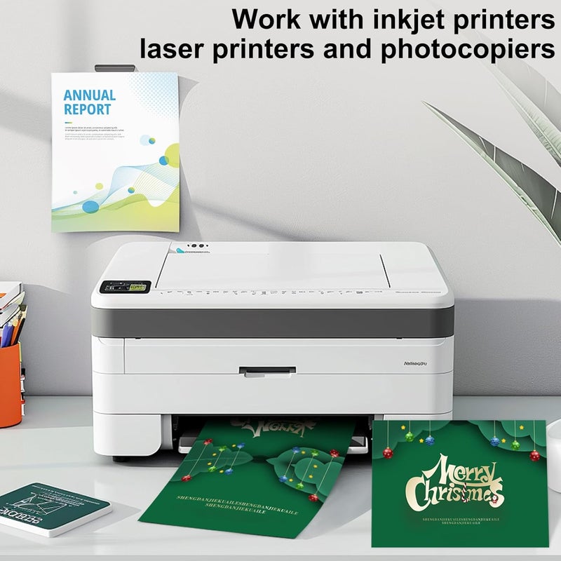 FLIPPED Cardstock 8.5" x 11 "，30 Sheets Cardstock Paper 85 lb/230 gsm,Green Card Stock for Printer,Drawing,Gift tags,Invitations, Cards etc (Christmas green, 30 Sheets) - Image 3
